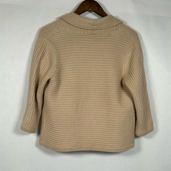 Talbots Tan Women's Cashmere Silk Open-Front Sweater - Picture 2 of 7
